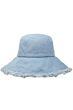 Kiera Distressed Denim Wide Brim Bucket Hat | Wide Brim Denim Hat for Women