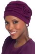 Distressed Rosette Beanie Hat - All Cotton