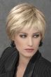 Woman in a long blonde pixie lace front human hair topper
