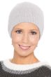 Woman in grey chenille beanie cap for women