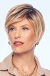 Short blonde pixie wig with side-swept layers and natural volume.