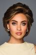 Black woman in a short evenly layered dark brown lace front bob wig