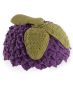 Crocheted hat for girls that looks like a grape with stems