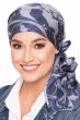 100% Silk Square Scarf | Abstract Silhouette Denim