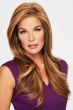 Woman in a 12" light auburn hair piece for thinning hair