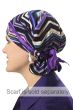 Scarf Beanie with mini scarf through loops and bow tied in back