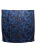 100% Silk Square Scarf | Abstract Silhouette Blue