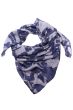 100% Silk Square Scarf | Abstract Silhouette Denim