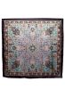 100% Silk Square Scarf | Midnight Coral Paisley