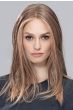 long straight wig with tapered ends and a center part