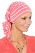 Slip On Slinky Headwrap Pre-Tied Head Scarf | Pink Blush Stripe
