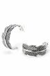Sterling Silver Feather Oxidized Silver Hoop Earrings by Danily Designs