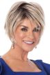 layered bob wig with wispy bangs and longer face framing pieces