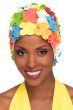 Bathing Cap with Flowers | Flowery Retro Petal Swim Cap
