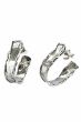 Sterling Silver Wavecrest Oxidized Hoop Earrings |Handmade in Israel