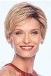Short pixie wig with feathered layers and side-swept bangs