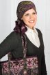 Cotton Woodblock Print Head Scarf and Tote Bag Set with Scrunchie