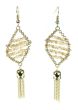 Tassel Drop Gold Plated Earrings with Swarovski Crystal Beads