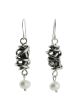 Sterling Silver Earrings | Abstract Wrap with Drop Pearl