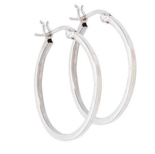 Classic Sterling Silver 1" Hoop Earrings