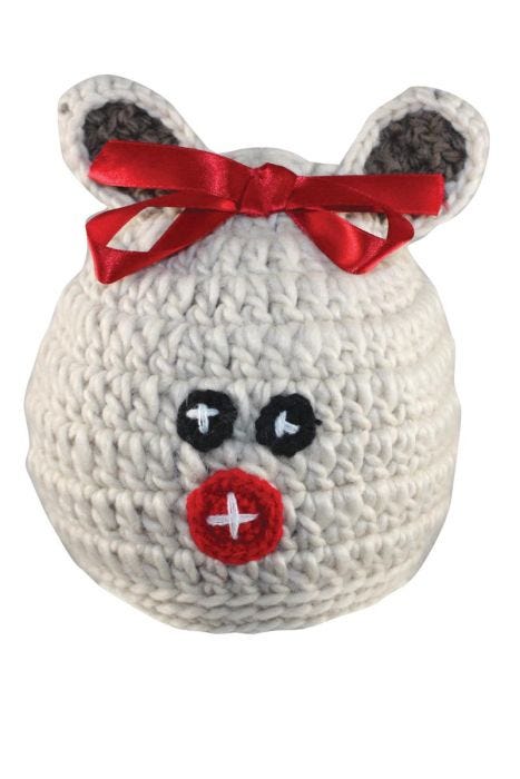 Reindeer Bow Beanie for Girls