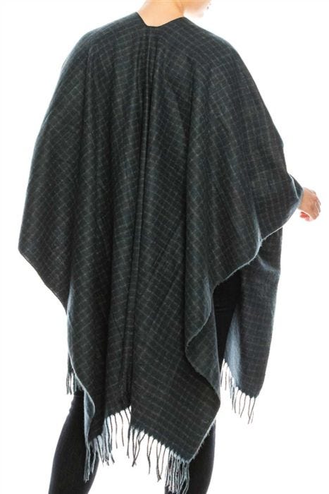 Classic Plaid Fringe Ruana | Wraps for Women