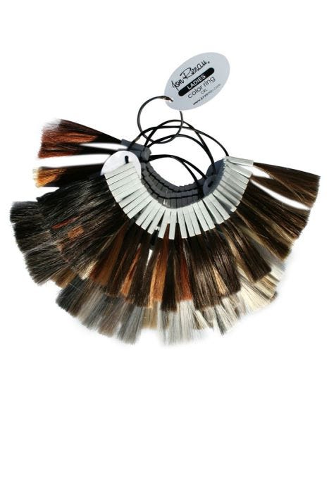Image showing a collection of all available swatches available in the Jon Renau synthetic hair collection