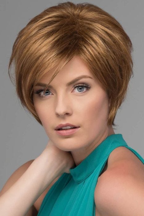 Chin length bob wig with side swept bangs