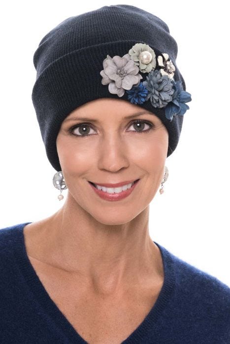 Gemma 3D Flower Cuff Beanie Hat