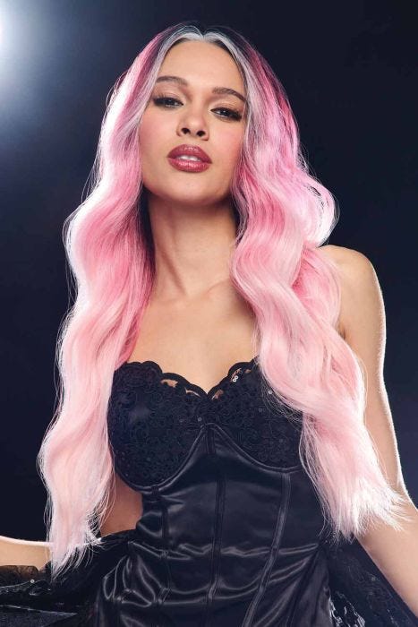 Bubblegum Babe Wig by Hairdo | Long Heat‑Resistant Pink Wig with Lace Front & Monofilament Part