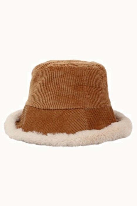 Honey Sherpa Lined Ribbed Bucket Hat | Cozy Bucket Hats for Women