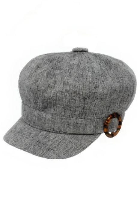 Linen Cabbie Hat with Ring Trim | Newsboy Hat for Women