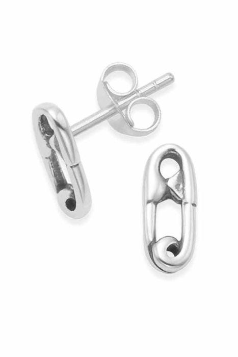 Sterling Silver Earrings | Small Safety Pin Post Earrings