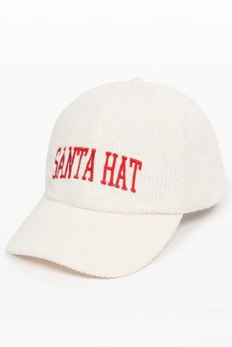 Santa Hat Embroidered Baseball Cap | Embroidered Baseball Cap for Women
