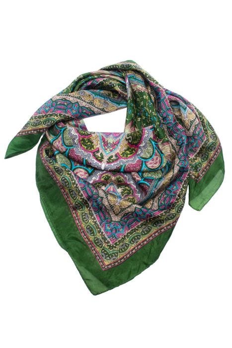 100% Silk Square Scarf | Garden Paisley
