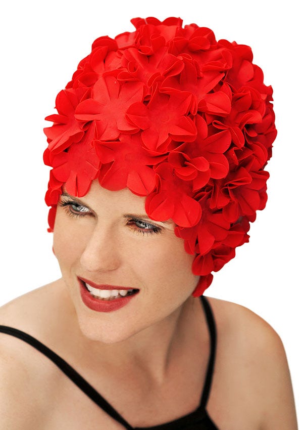 Retro Flower Swim Caps for Women Petal Bathing Caps eBay