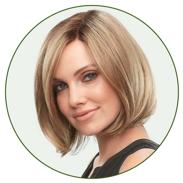 Kristi Wig by Jon Renau in 24BT18S8 - Straight blonde bob wig with dark roots