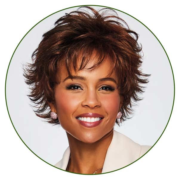 Voltage Wig by Raquel Welch in R6/30H - Short wig with bangs in brown red blend