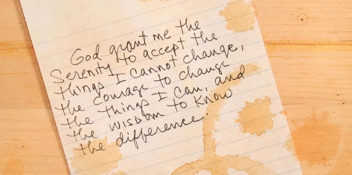 Serenity prayer inspiration and encouragement for cancer patients